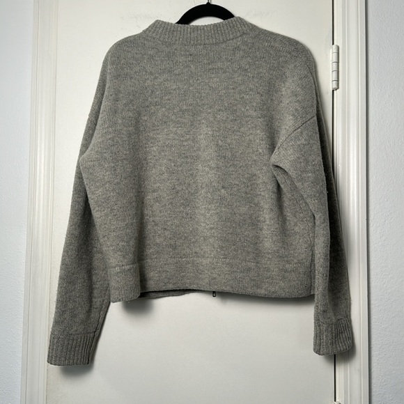 Madewell Gray 100% Wool Zip Up Sweater Cardigan Size Medium - See Description - Picture 9 of 10